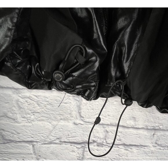 FABLETICS Women's Black Shiny Crop Puffer Full Zip Jacket Small - Picture 5 of 6